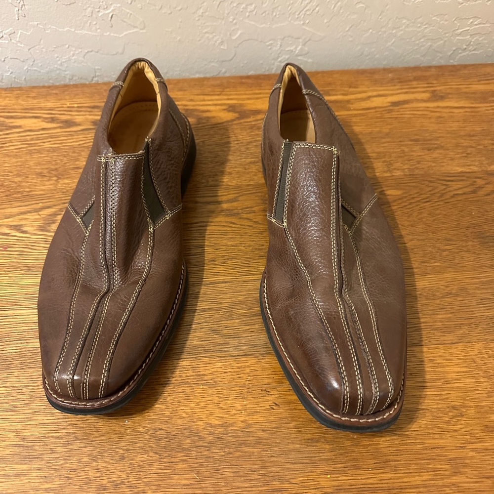 Men's Sandro Moscoloni Brown Leather Slip-On Shoes